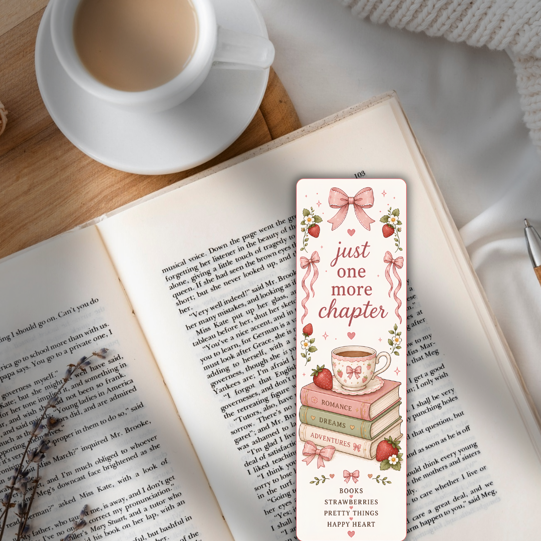 Just One More Chapter - Strawberry Bookmark