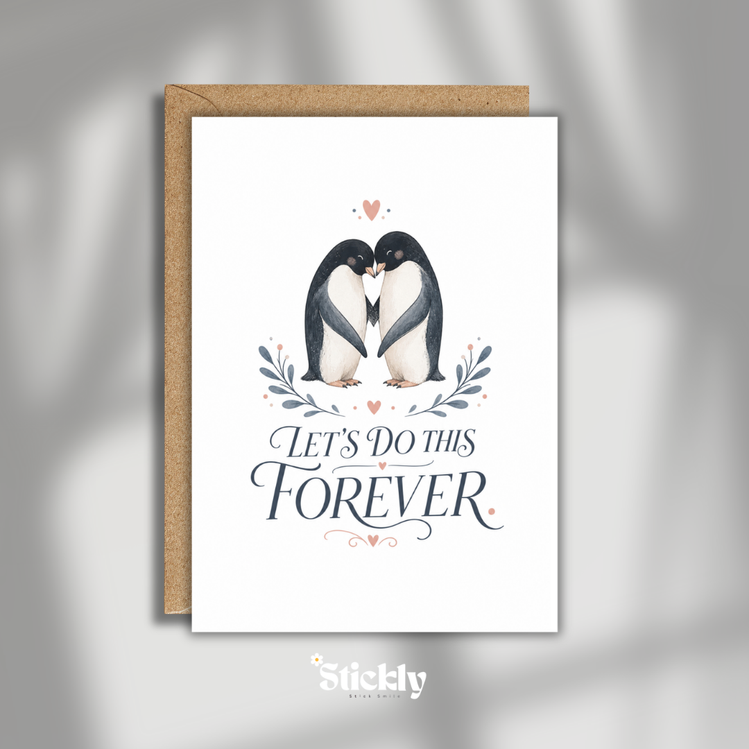 Penguin Couple Anniversary Card