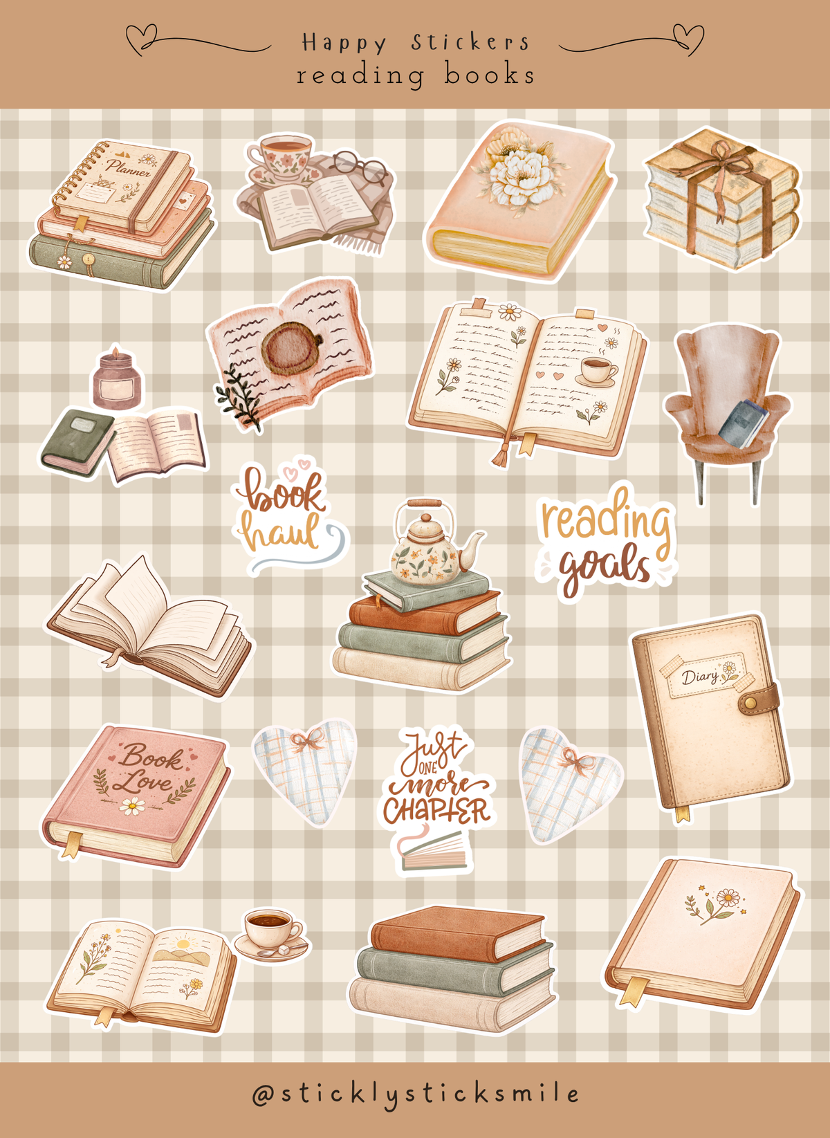 Reading Books Sticker Sheet