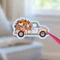 Vintage Car with Flowers Sticker