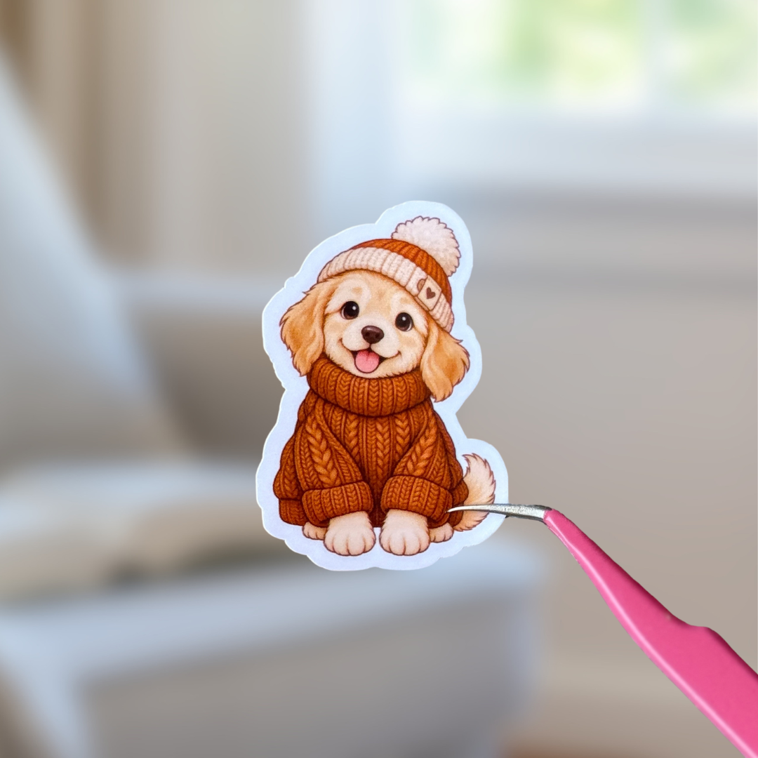 Cozy Fall Dog Sticker