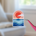 Vintage-Inspired Sun & Ocean Sticker