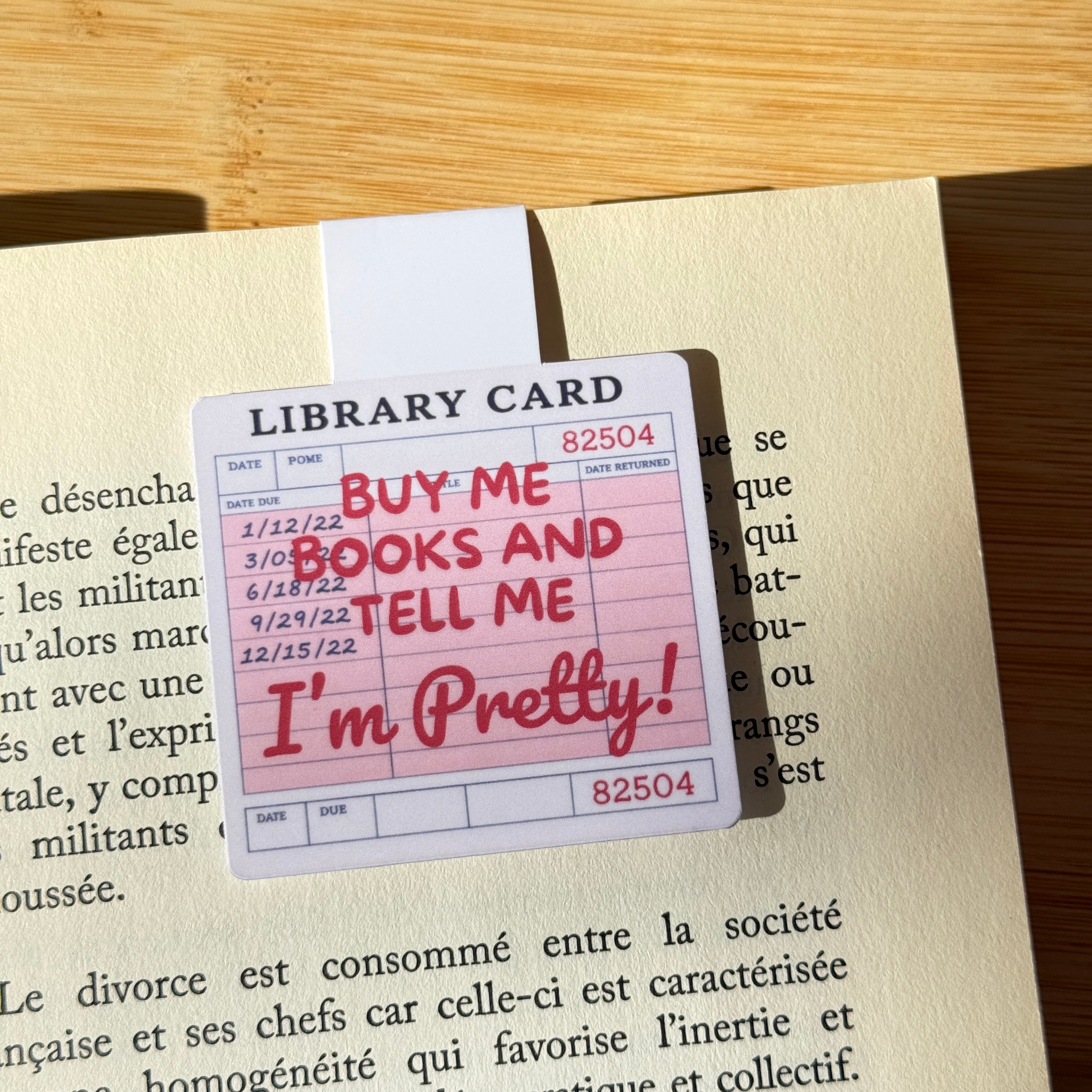 Library Card Magnetic Bookmark