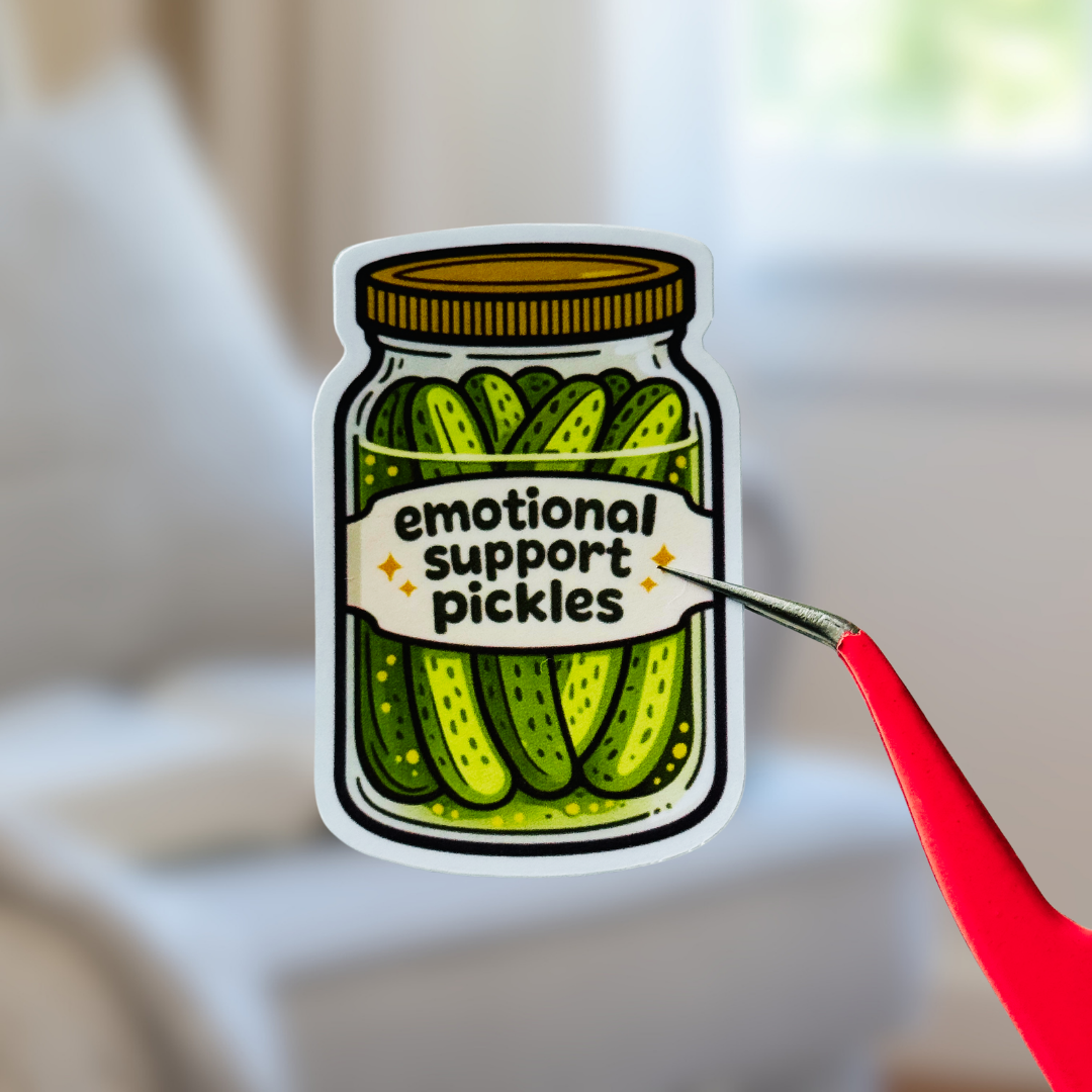 Emotional Support Pickle Jar Sticker