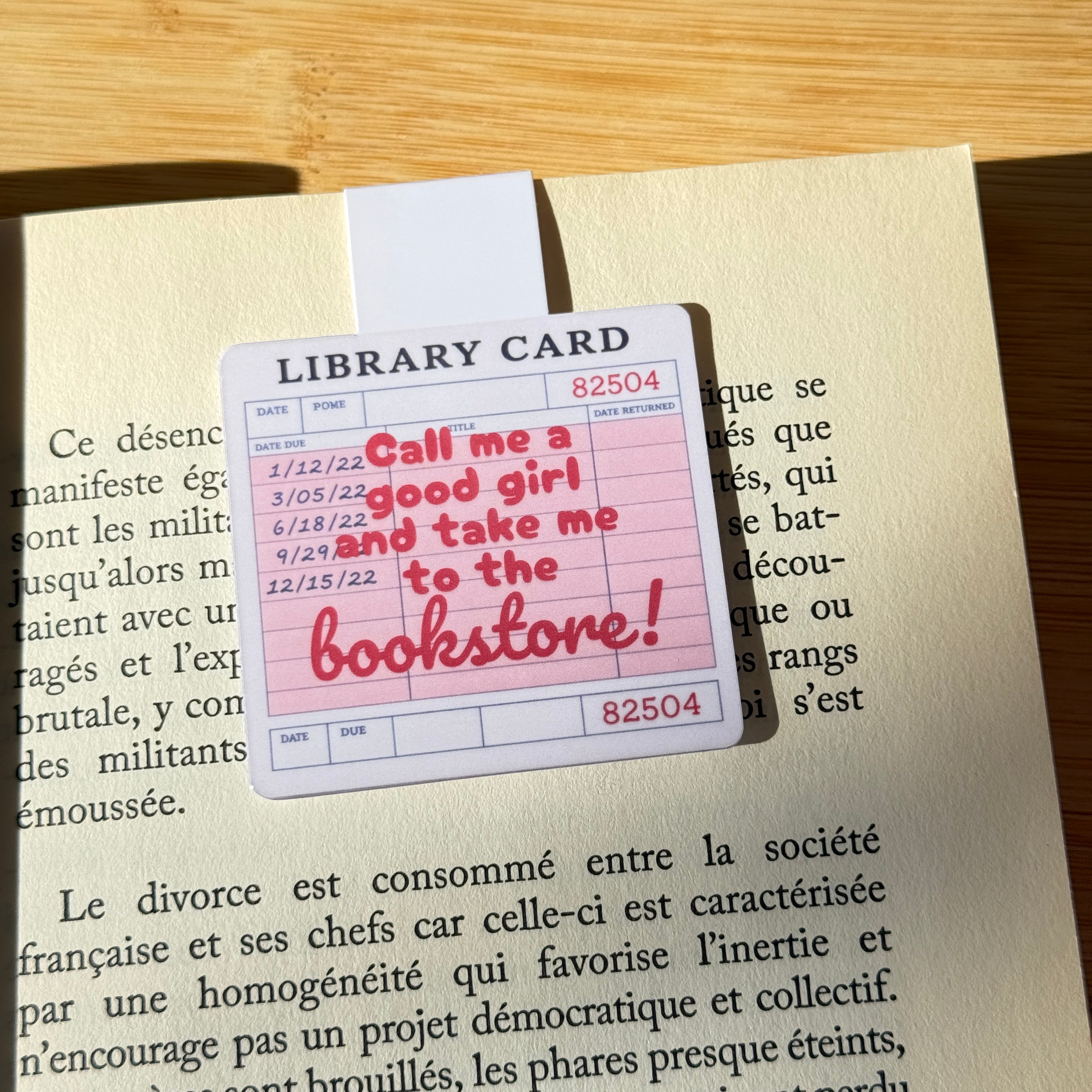 Library Card Magnetic Bookmark