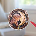 1920s Art Nouveau Woman Kissing Moon Sticker – Vintage Celestial Whimsigoth Vinyl Decal