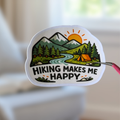 Hiking Makes Me Happy Sticker - Nature Lover's Decal