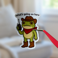 What's Going on Here Cowgirl Frog Meme Sticker