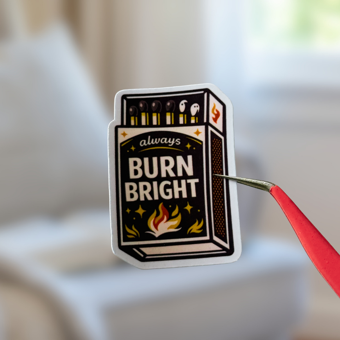 Burn Bright Matchbox Sticker