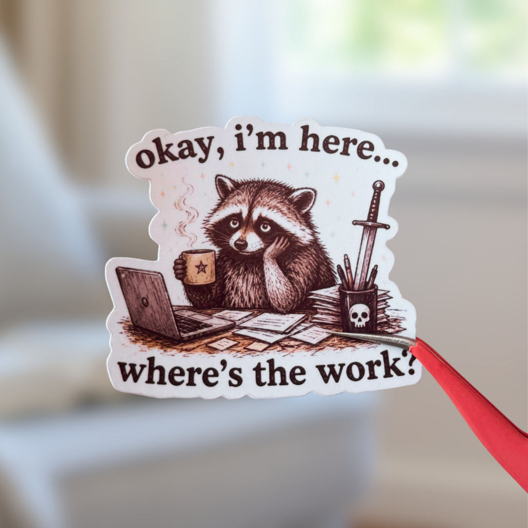 Work Meme Sticker | Medieval Gremlin Laptop Decal (Waterproof Vinyl)