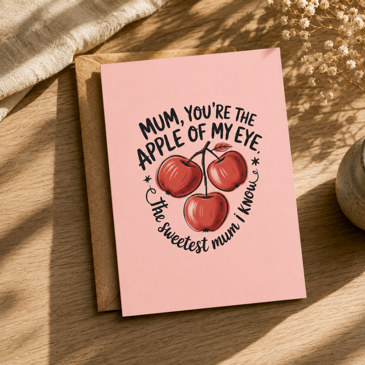 Mum You're Apple Of My Eyes Greeting Card