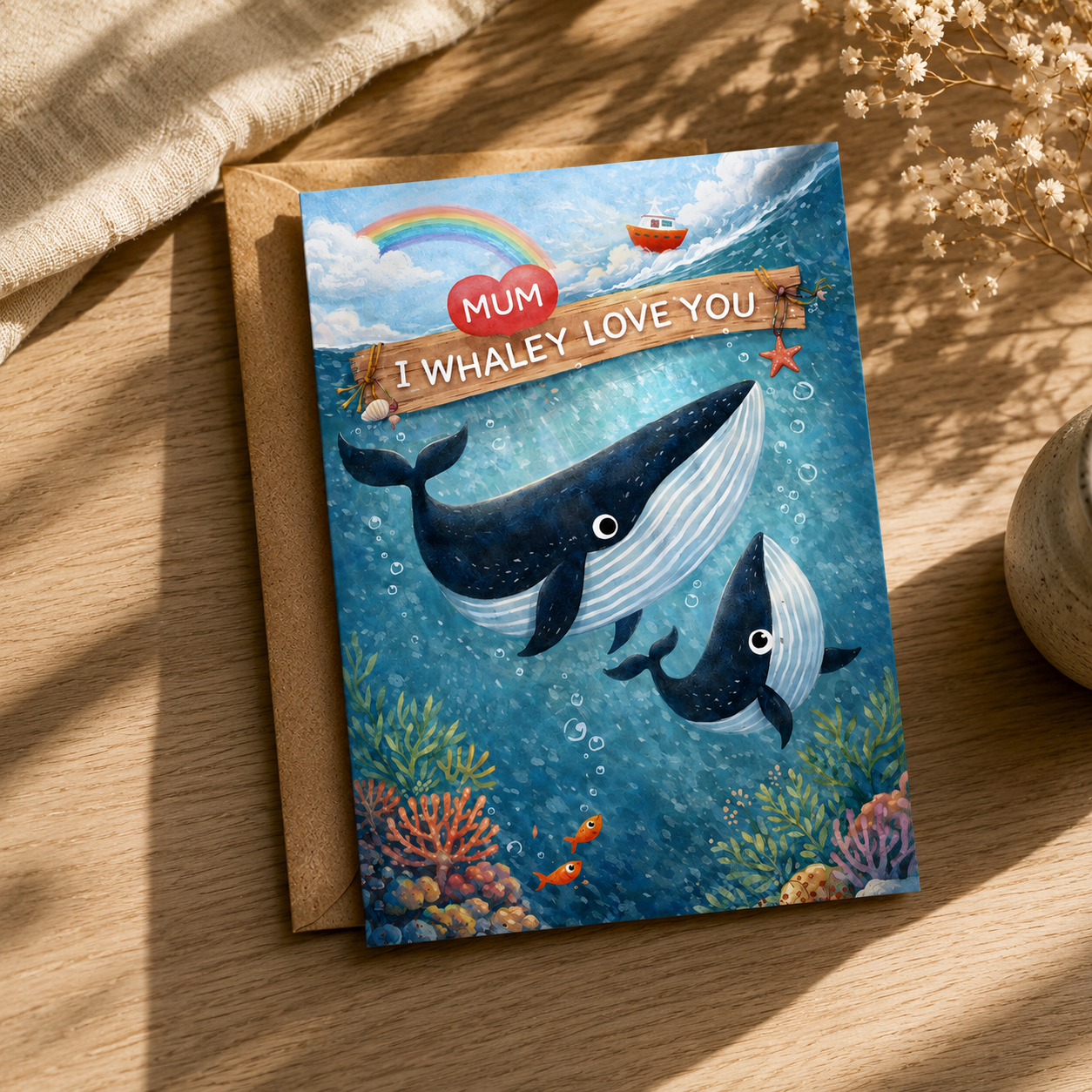 Whale Pun Mother's Day Card