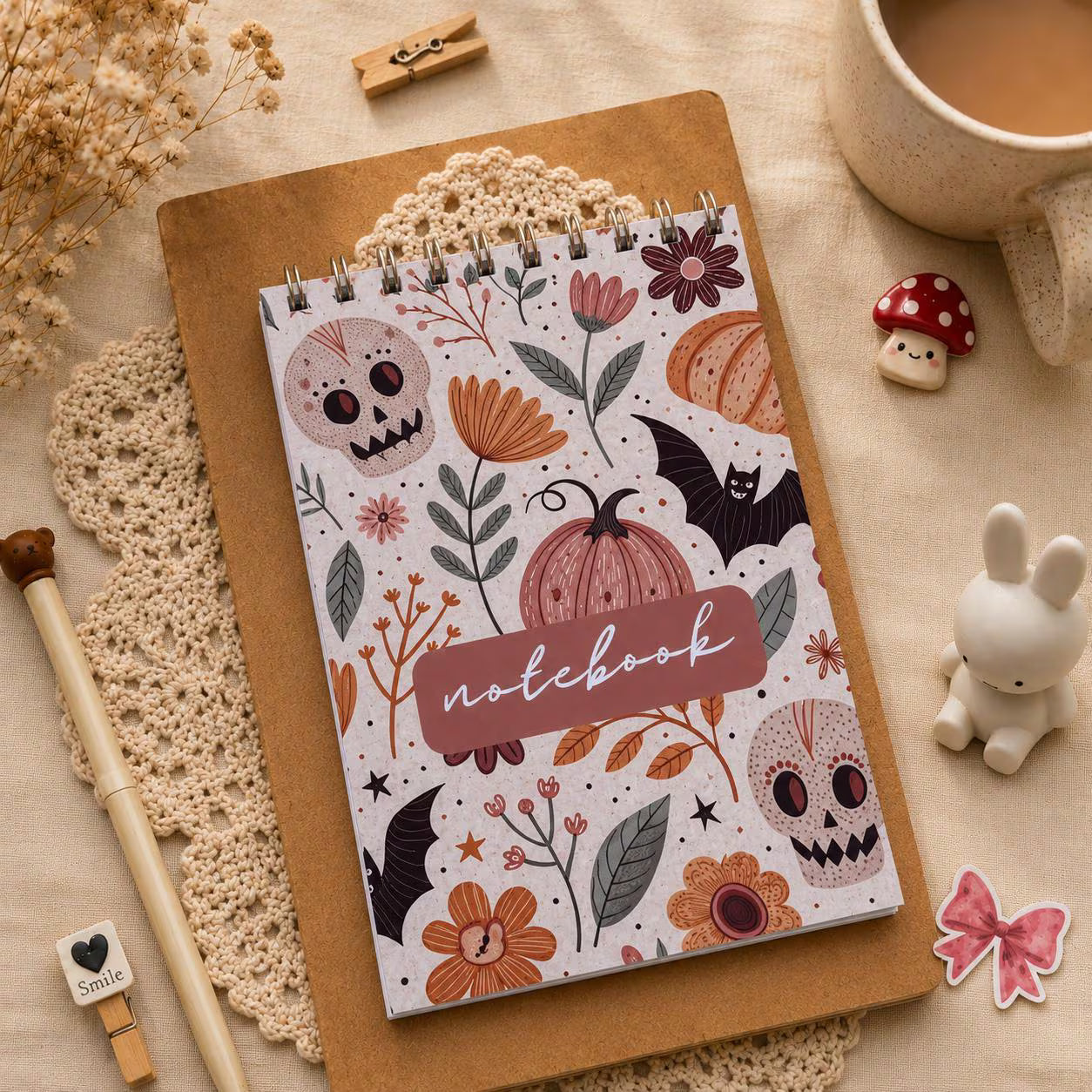 A5 Spiral Notebook | Illustrated Halloween Journal