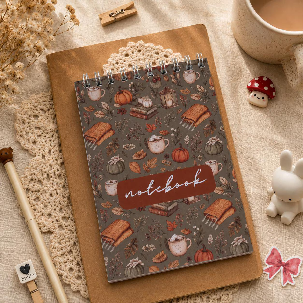 A5 Spiral Notebook | Illustrated Fall Journal